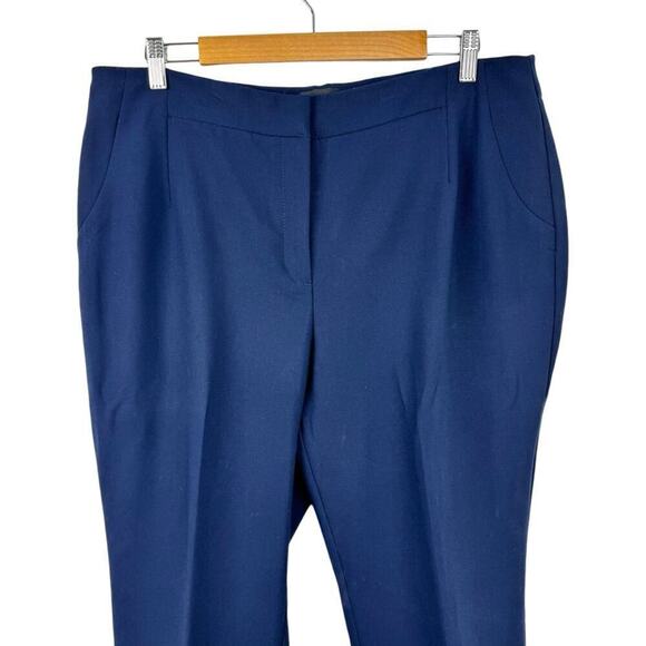 Chico’s So Slimming Manhattan Trousers Navy Straight Leg Dress Pants Size 14 - Picture 2 of 16